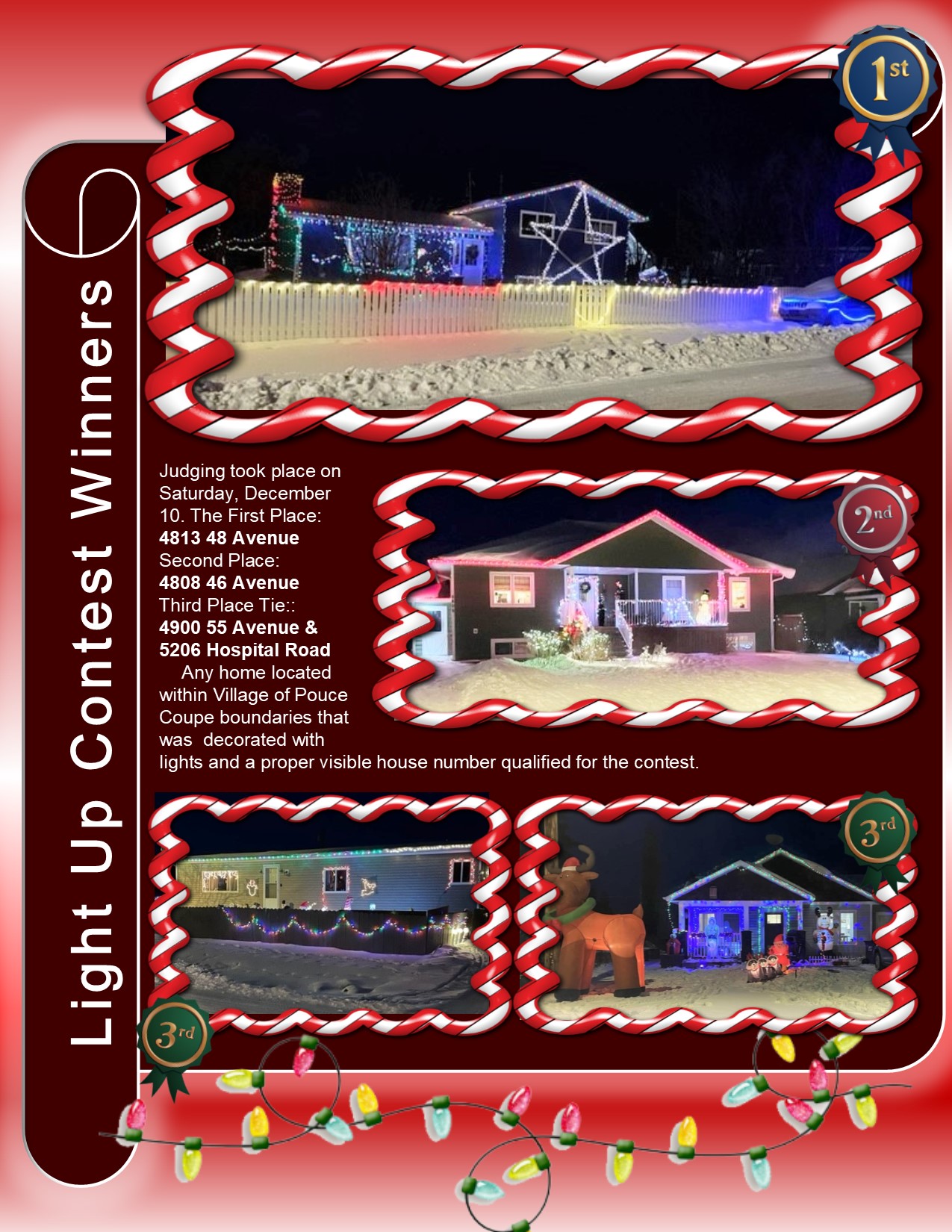 Light Up Contest Winners Village of Pouce Coupe
